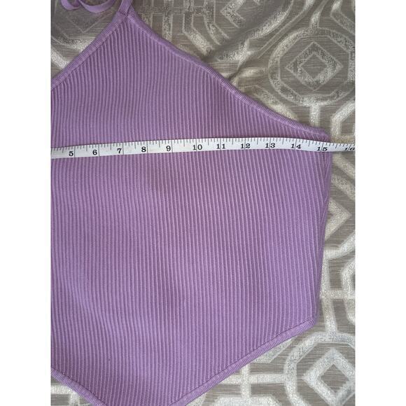House of Harlow 1960 Lilac Knit Halter Crop Top, Size M – Stylish & Trendy Y2K - Picture 3 of 7